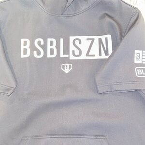 Kids' Black Graphic Hoodie - Short Sleeve Hooded Pullover Baseball Lifestyle 101